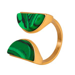 Load image into Gallery viewer, Gold plated with Vibrant Green Stone Ring Ada Jewels Accessories
