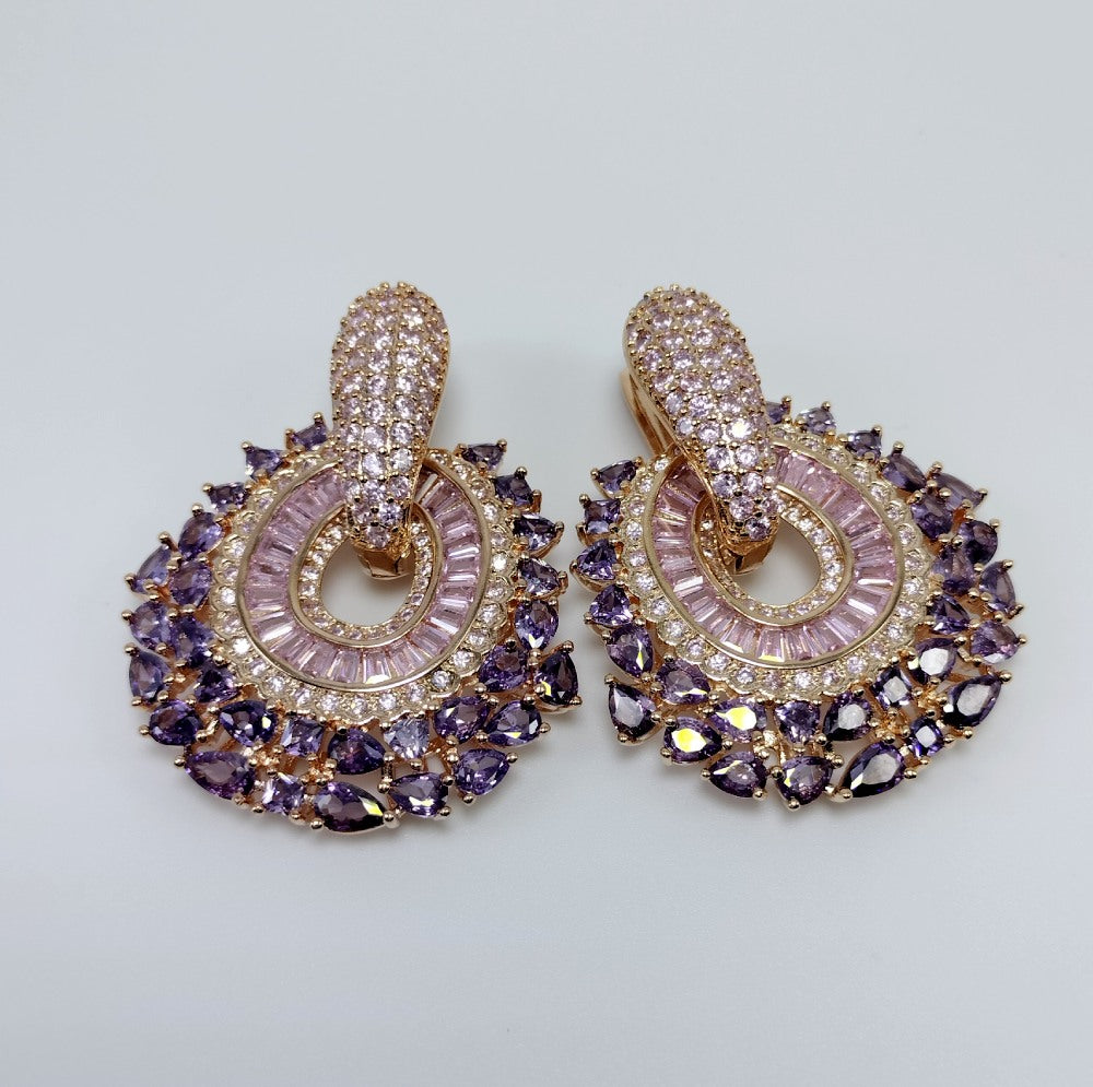 Luxury Cubic Zirconia Pave Dangle Earrings