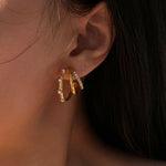 Load image into Gallery viewer, Multi Layered Hoop Earrings with Sparkling Diamonds Ada Jewels Accessories
