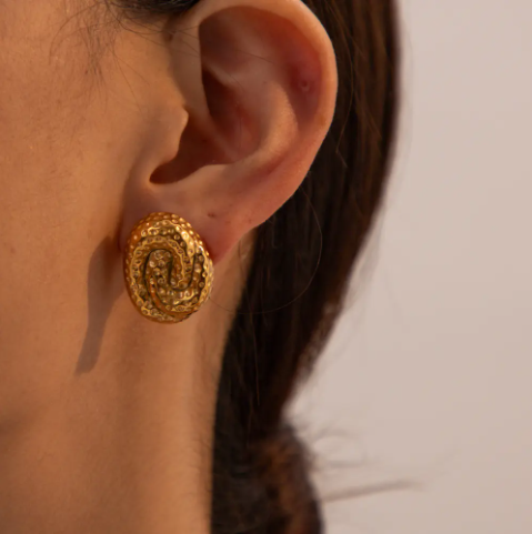 Gold Tone Spiral Earrings Ada Jewels Accessories