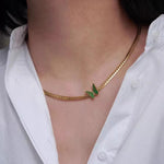 Load image into Gallery viewer, Snake Chain with Butterfly Pendant Necklace Ada Jewels Accessories
