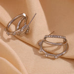 Load image into Gallery viewer, Multi Layered Hoop Earrings with Sparkling Diamonds Ada Jewels Accessories
