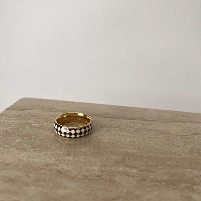 Gold and Black Ring Ada Jewels Accessories