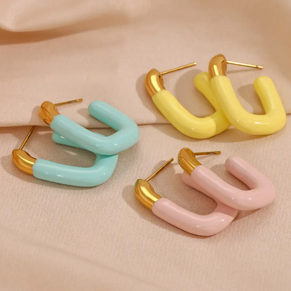 Hoop Enamel Earrings Ada Jewels Accessories