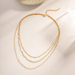 Load image into Gallery viewer, Triple Layered Delicate Gold Chain Necklace Ada Jewels Accessories
