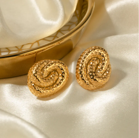 Gold Tone Spiral Earrings Ada Jewels Accessories