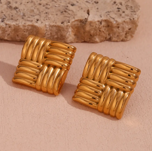 Quilted Stud Earrings Ada Jewels Accessories