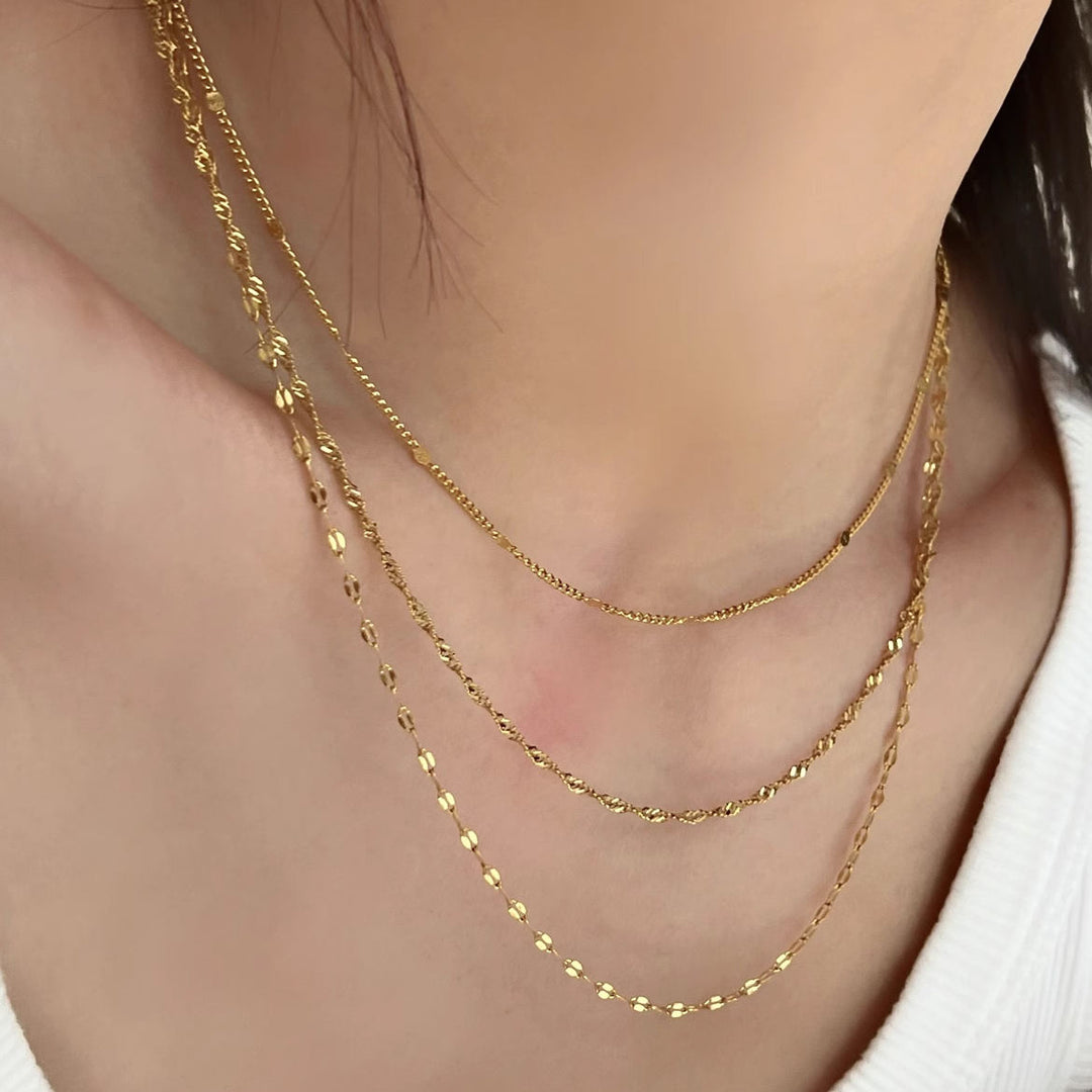 Triple Layered Delicate Gold Chain Necklace Ada Jewels Accessories