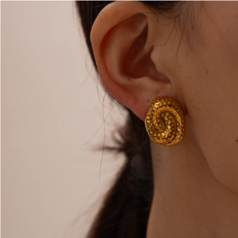 Gold Tone Spiral Earrings Ada Jewels Accessories