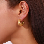 Load image into Gallery viewer, Stripe Hoop Earrings Ada Jewels Accessories
