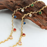 Load image into Gallery viewer, Gold Necklace Adorned with Vibrant Hearts Ada Jewels Accessories
