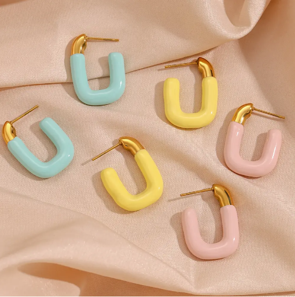 Hoop Enamel Earrings Ada Jewels Accessories