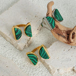 Load image into Gallery viewer, Gold plated with Vibrant Green Stone Ring Ada Jewels Accessories
