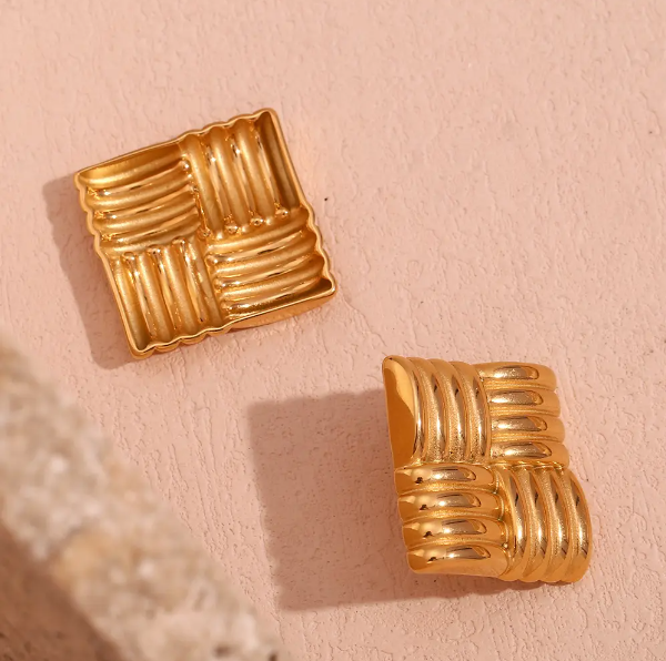 Quilted Stud Earrings Ada Jewels Accessories