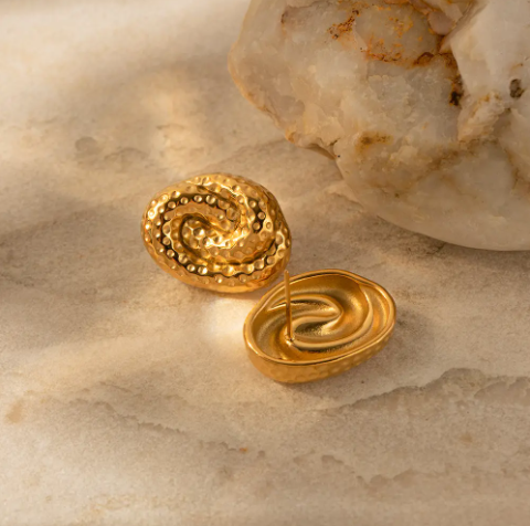 Gold Tone Spiral Earrings Ada Jewels Accessories