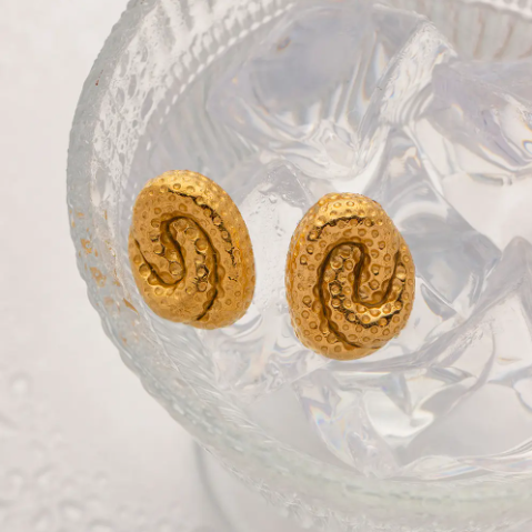 Gold Tone Spiral Earrings Ada Jewels Accessories