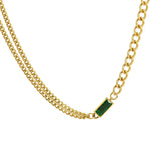 Load image into Gallery viewer, Gold Chain with a Green Stone Pendant Ada Jewels Accessories
