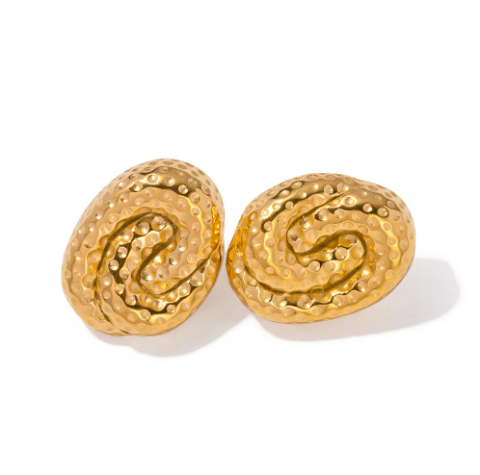 Gold Tone Spiral Earrings Ada Jewels Accessories